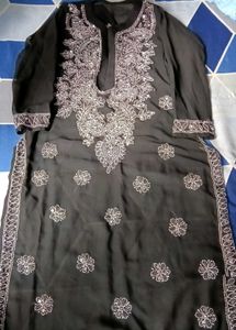 Elegant Black Chikankari Kurta