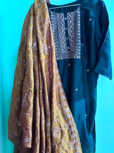 Elegant Teal Kurta Set with Dupatta