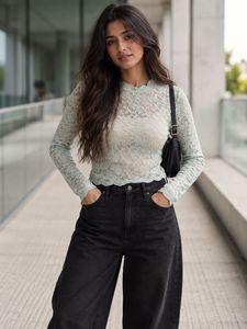 Sheer Lace Long Sleeve Top