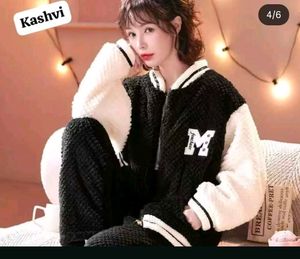 Cozy Black Woolen nightsuit