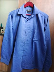 Men Formal Shirt - Plain Blue