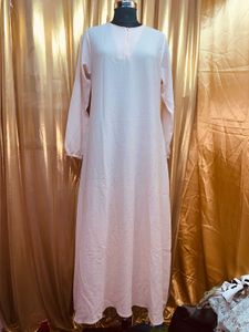 Elegant Pink Maxi Dress Abaya
