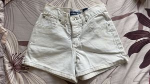 white denim shorts