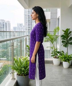 Vibrant Purple Embroidered Kurta( LIMITED OFFER)