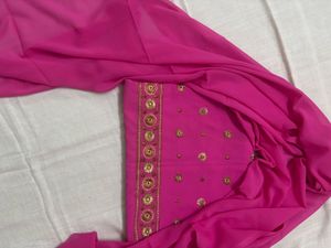 Pink Embellished Dress Material