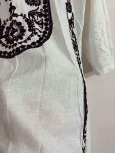 Pakistani Embroidered White Kurta
