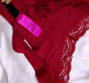 Red Macrame Bikini Top