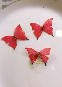 New Combo Of  Butterfly Earrings And Rings