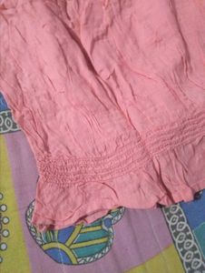 Pink Embroidered Ruffle Top