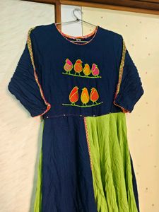 Unique Navy Green Kurta 💙💚
