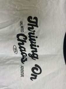 White Crop Top "Thriving On Chaos" - M size