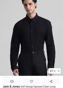 Jack &amp; Jones Self Design Shirt - Black - 46