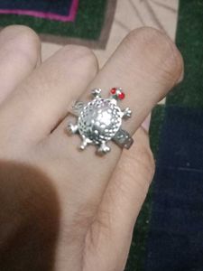 Cute Turtle Ring with Red Eyes