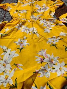 Shein Yellow Floral Mini Dress