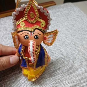 Cute Bal Ganesha Handmade Plush Cloth Car Hanging