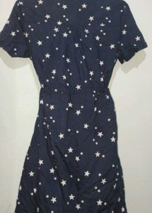 Chic Navy Star Print Shirt Dress