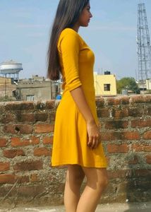 Mustard Skater Dress