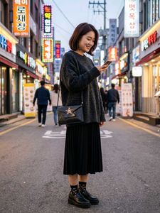 Chic Black Star Embellished phone/crossbody bag