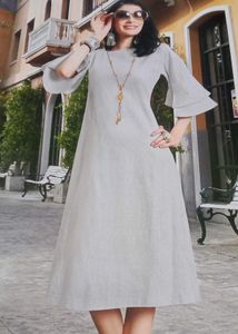 Stylish Grey Flared Sleeve one piece