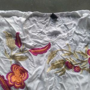 Embroidered White Kurta Set
