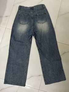 Classic Blue Wash Wide Leg Jeans