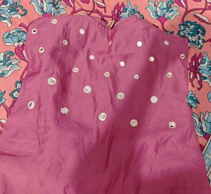 Pink Embellished Kurta set