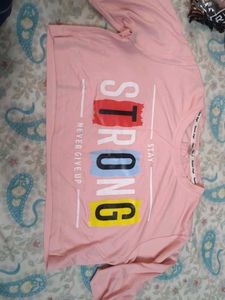Pink "STRONG" Graphic T-Shirt
