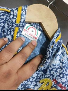 Navy Blue Printed Shirt For Baby Boy 3- 4 Year