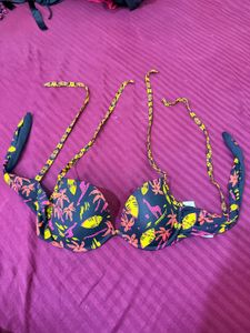 Tropical Print Bikini Top