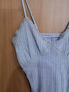 Ribbed Lace Trim Camisole