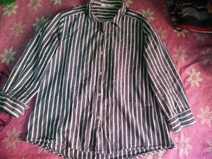Striped Button-Up Shirt