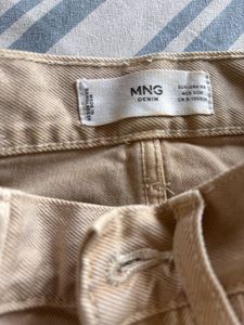 Tan Button-Up Denim miniskirt
