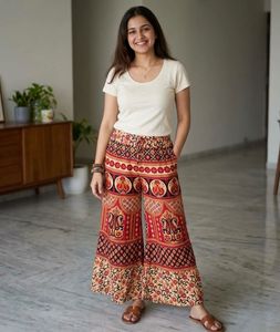 Boho Print Wide Leg Plazo