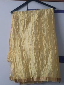Yellow Dupatta with Gold Border