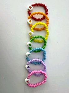Cute Beaded Heart Rings (Set of 3)