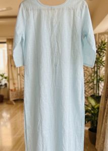 Light Blue Embroidered Kurta