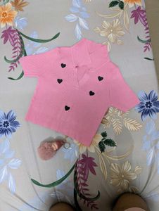 ✨ Cute Pink Heart Knit Top | Super Comfy