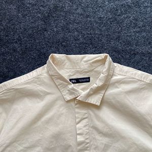 Men's Beige Short Sleeve Shirt