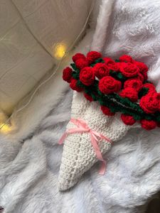 Handmade Crochet Rose Bouquet