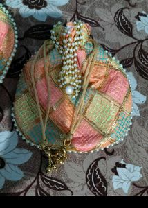 Red Potli Bag with Pearls &amp; Beads