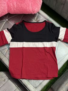 Color Block Top - Red, Black, &amp; White
