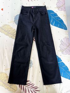 Black High Rise Wide leg jeans