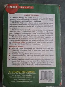 S. Chand's Biology for Class XII
