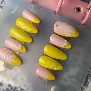 Summer Yellow French Press On Nails