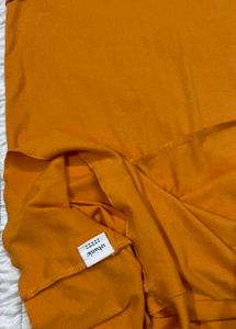 Orange Strapless Bodycon Midi Dress