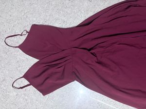 Elegant Burgundy Maxi Dress with Slit
