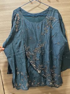 Embellished Teal Kurta