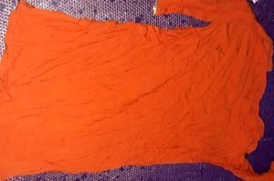 Vibrant Orange kurta with Gold Accents