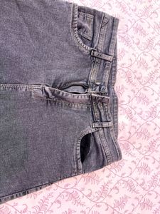Gray Wide Leg Cargo Pants