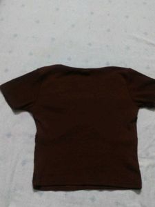 Brown Sweetheart Neck Top